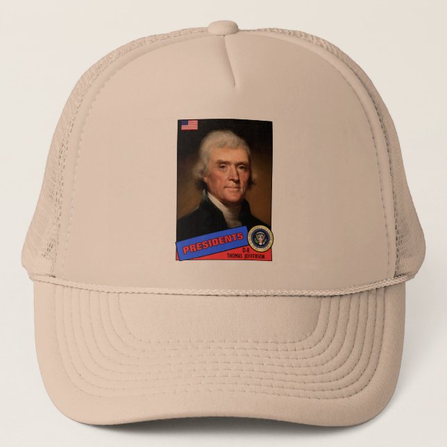Thomas Jefferson Baseball Card Truckerkappe (Vorderseite)