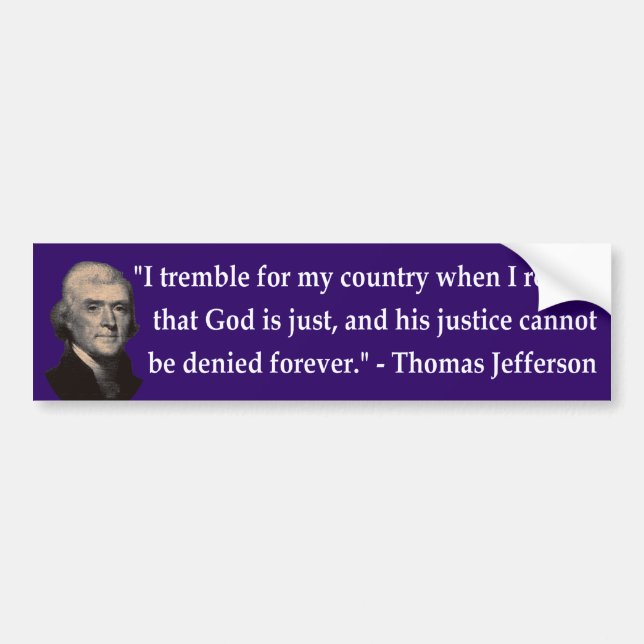 Thomas Jefferson erzittert Autoaufkleber (Vorne)