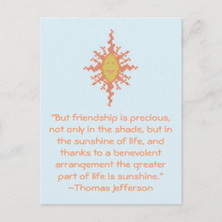 Thomas Jefferson Friendship Quote Postcard Postkarte