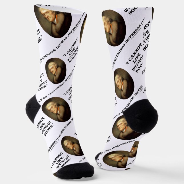 Thomas Jefferson Ich kann nicht ohne Buchziffer le Socken (Gewinkelt)