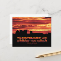 Thomas Jefferson Inspirational Zitat "Luck"