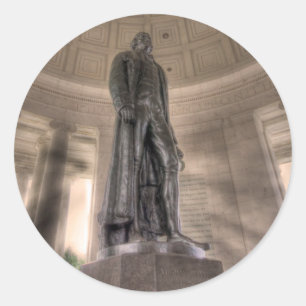 Thomas Jefferson Memorial Bronze Statue Runder Aufkleber