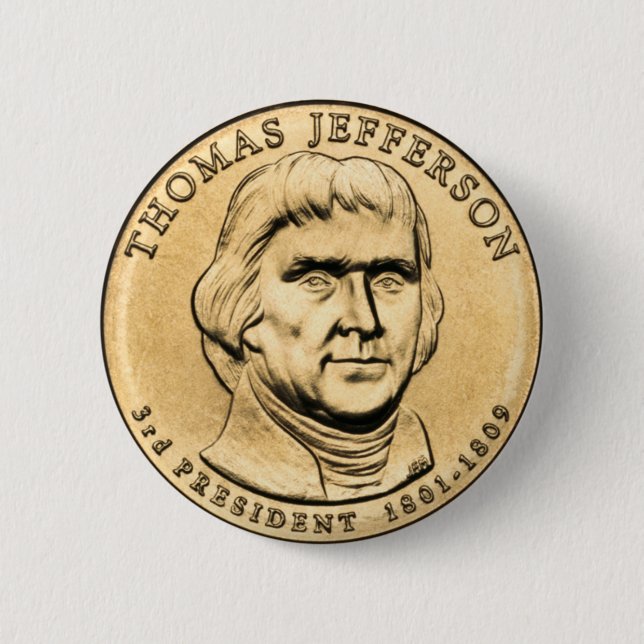 Thomas Jefferson Presidential $1 Coin Button (Vorderseite)