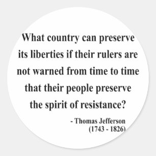 Thomas Jefferson Quote 16a Runder Aufkleber