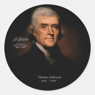 Thomas Jefferson Runder Aufkleber