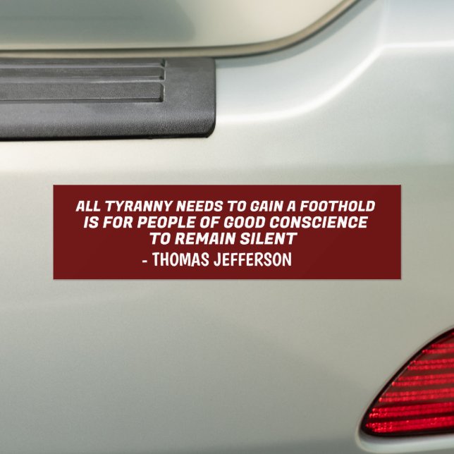 THOMAS JEFFERSON TYRANNY QUOTE PATRIOT AUTOAUFKLEBER (Auf Auto)
