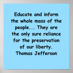 Thomas jefferson Zitat Poster
