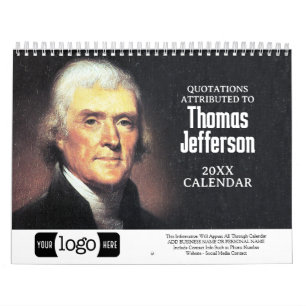 Thomas Jefferson Zitate Geschäft Logo Werbeartikel Kalender