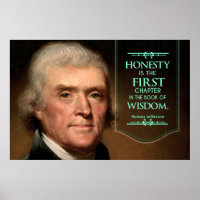 Thomas Jefferson zitiert Ehrlichkeit ist das erste