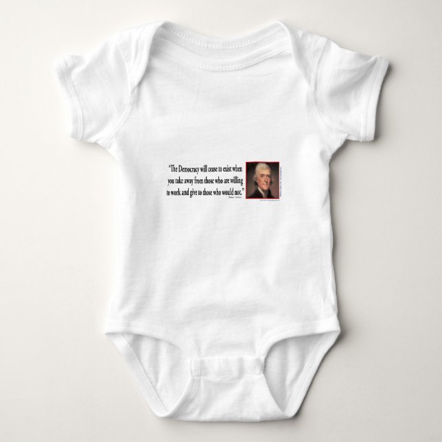 Thomas Jefferson zur Demokratie Baby Strampler (Vorderseite)