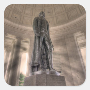 Thomas Jeffersonerinnerungsbronzestatue Quadratischer Aufkleber