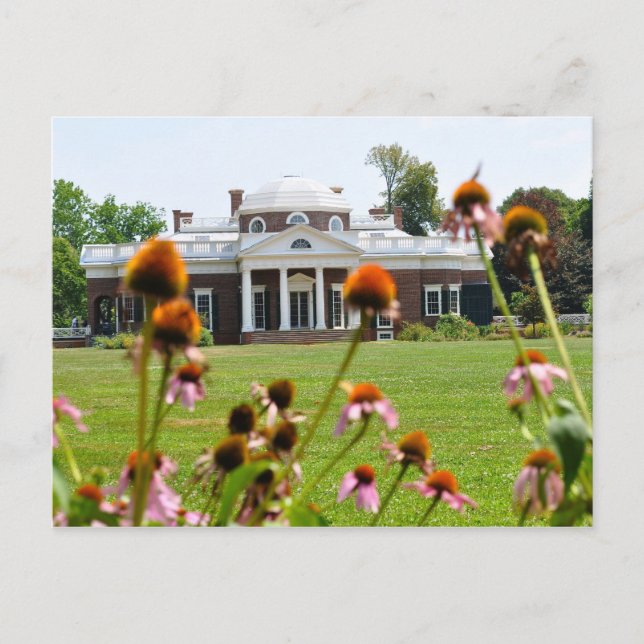 Thomas Jeffersons Monticello Postkarte (Vorderseite)