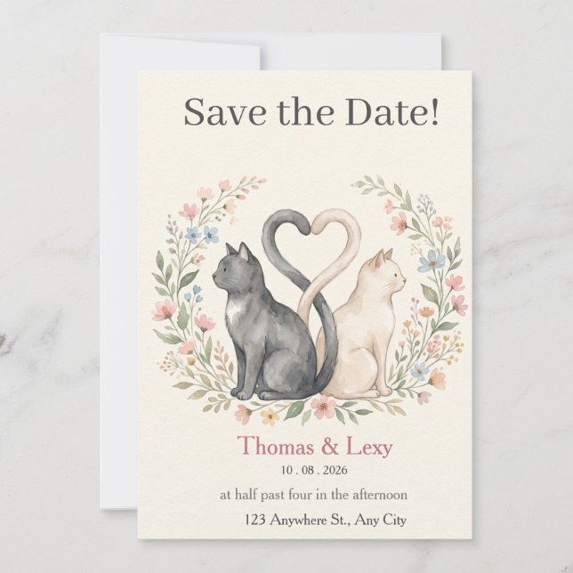 Thomas & Lexy Hochzeit Einladung (Vorderseite)