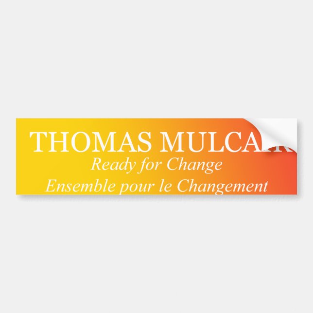 Thomas Mulcair Ready for Change Ensemble Autoaufkleber (Vorne)
