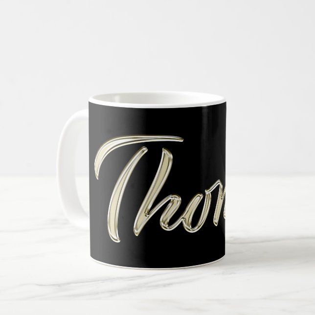 Thomas Name whitegold Tasse Teetasse Kaffeetasse (Vorderseite Links)