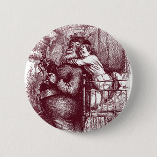 Thomas Nast Weihnachtsmann "gefangen " Button