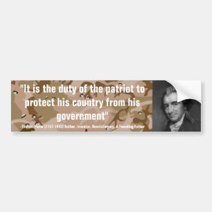 Thomas Paine-AUFGABE VON PATRIOTEN 2 SCHÜTZEN SEIN Autoaufkleber