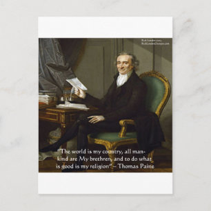 Thomas Paine "Meine Brüder" Zitate Geschenke & Kar Postkarte