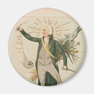 Thomas Paine Politischer Cartoon Magnet