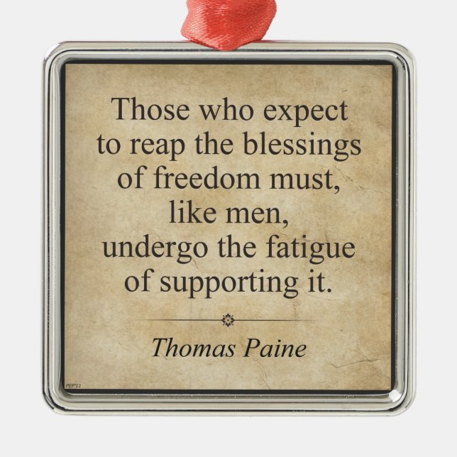 Thomas Paine Silbernes Ornament (Vorne)