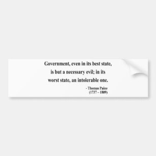 Thomas Paine-Zitat 2a Autoaufkleber