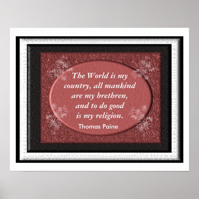 Thomas Paine - Zitat Poster (Vorne)