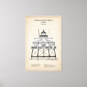 Thomas Point Shoal Leuchtturm - Maryland - SBD Leinwanddruck