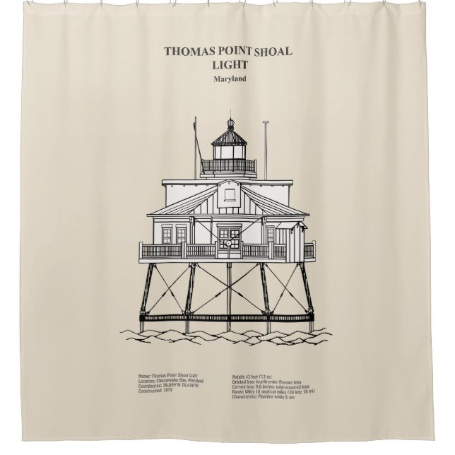Thomas Point Shoal Lighthouse - Maryland - SBD Duschvorhang (Vorderseite)