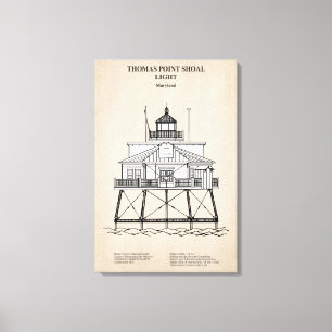 Thomas Point Shoal Lighthouse - Maryland - SBD Leinwanddruck