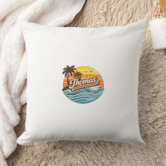 Thomas Retro-Sonnenuntergang-Name-Design Kissen