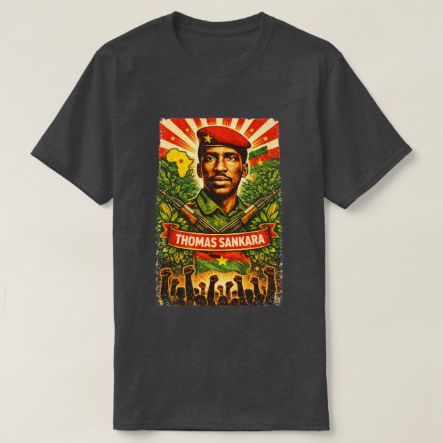 Thomas Sankara Revolutionäres Shirt Pan-Afrika tee (Design vorne)