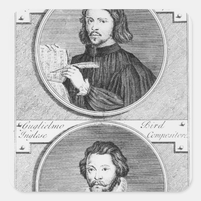 Thomas Tallis und William Byrd Quadratischer Aufkleber (Vorderseite)