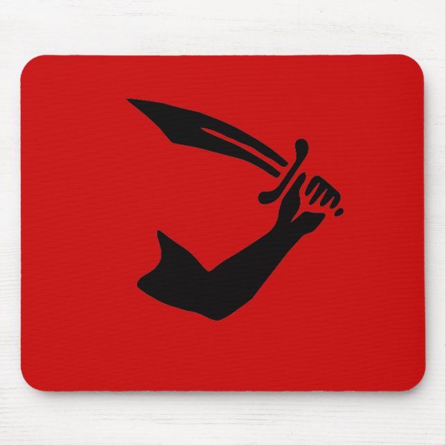Thomas Tew-Mauspad (schwarzes Design) Mousepad (Vorne)