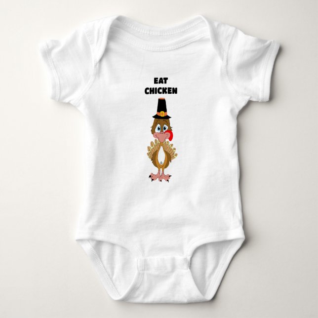 Thomas Turkey Eat Chicken Baby Strampler (Vorderseite)