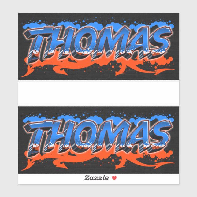 Thomas Vorname Name Graffiti Aufkleber Sticker (Feuille)