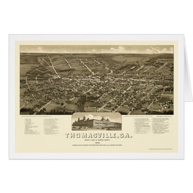 Thomasville, carte panoramique de GA - 1885 (Devant horizontal)