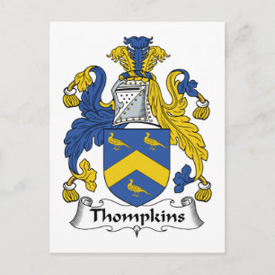 Thompkins Familienwappen Postkarte