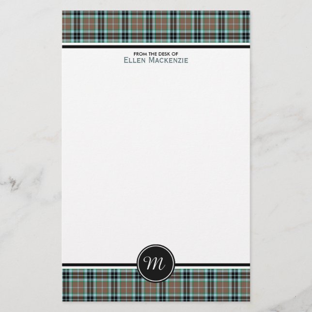 Thompson Clan Hunting Tartan Monogram Briefpapier (Vorderseite)