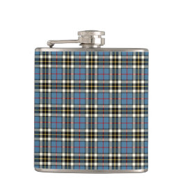 Thompson Clan Light Blue Dress Tartan Flachmann