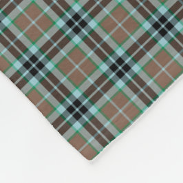 Thompson Clan Light Brown and Blue Jagd Tartan Fleecedecke
