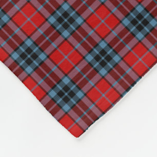 Thompson-Clanroter und hellblauer Tartan Fleecedecke