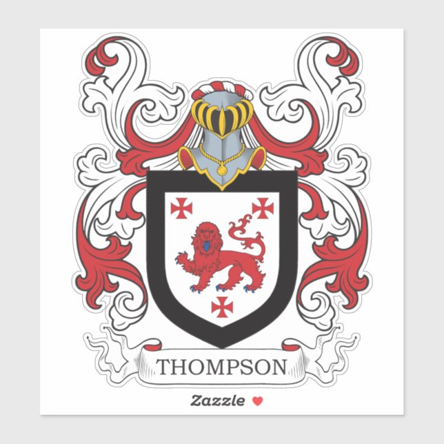 Thompson Familienwappen Aufkleber (Blatt)