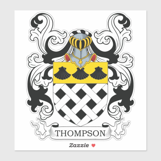 Thompson Familienwappen Aufkleber (Blatt)