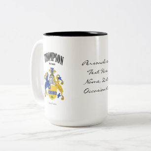 Thompson Familienwappen, Übersetzung und Bedeutun Zweifarbige Tasse