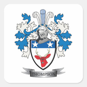 Thompson-Familienwappen-Wappen Quadratischer Aufkleber