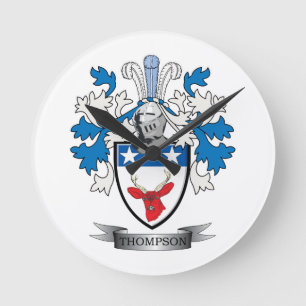 Thompson-Familienwappen-Wappen Runde Wanduhr