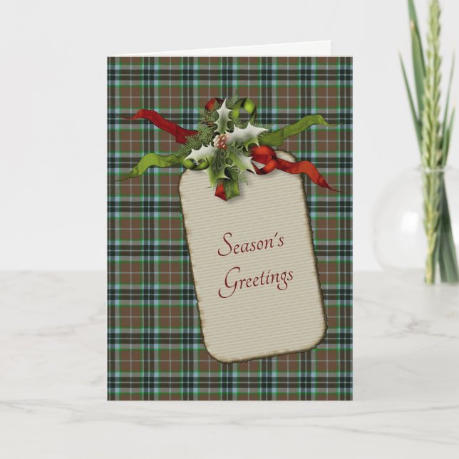 Thompson Junting Ancient Tartan Christmas Feiertagskarte (Vorderseite)