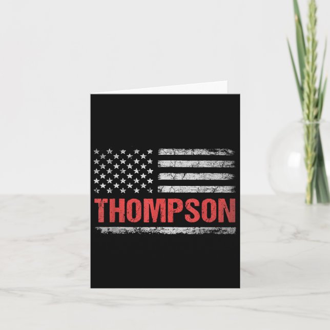 Thompson Name American Flag - Nachname von Thompso Karte (Vorderseite)