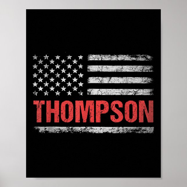 Thompson Name American Flag - Nachname von Thompso Poster (Vorne)