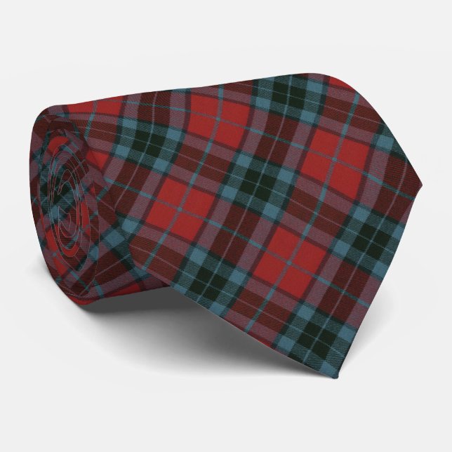 Thompson Red Modern Original Scottish Tartan Krawatte (Gerollt)